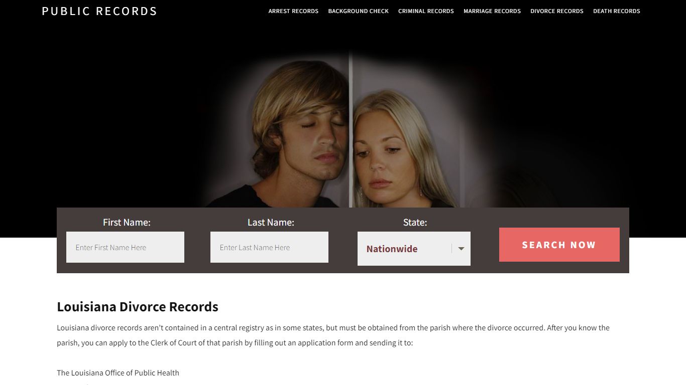 Louisiana Divorce Records | Enter Name and Search. 14Days Free
